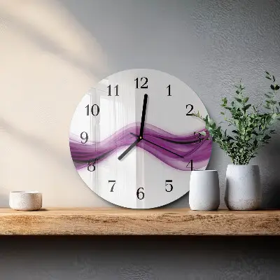 Hodiny na skle kulaté Abstraktní linie