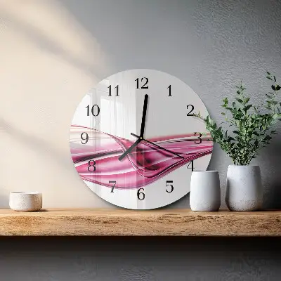 Hodiny s fotkou skleněné kulaté Abstraktní linie