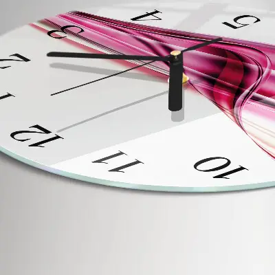 Hodiny s fotkou skleněné kulaté Abstraktní linie