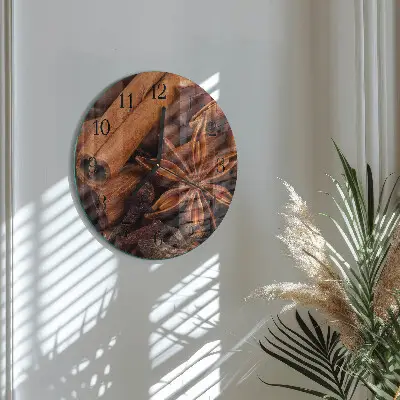 Kulaté skleněné hodiny na zeď Vanilka