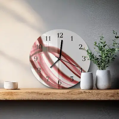 Nástěnné hodiny skleněné kulaté Abstraktní linie