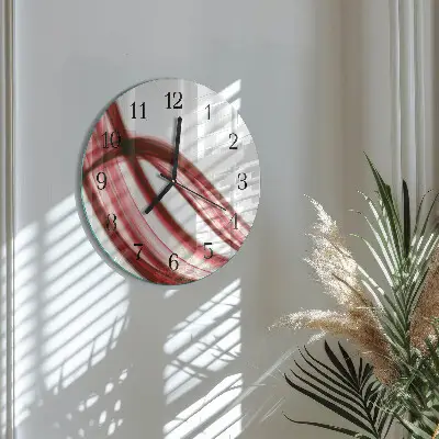 Nástěnné hodiny skleněné kulaté Abstraktní linie
