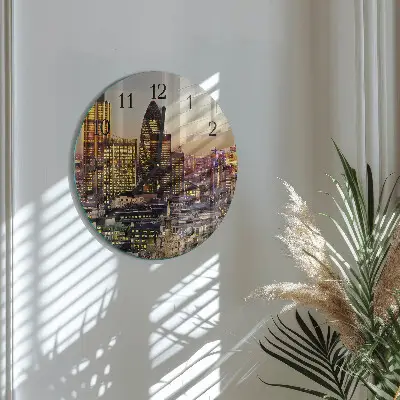 Hodiny s fotkou skleněné kulaté Londýn