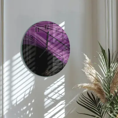 Kulaté skleněné hodiny na stěnu Abstrakce