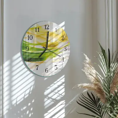Nástěnné hodiny skleněné kulaté Abstrakce