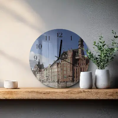 Hodiny na skle kulaté Gdaňsk