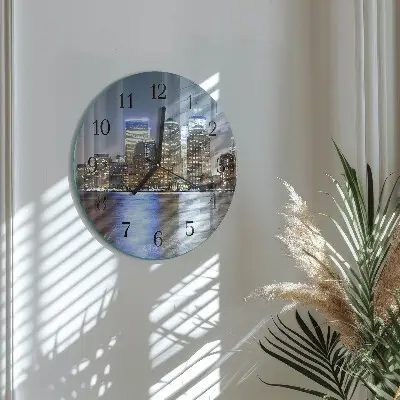 Kulaté skleněné hodiny na zeď Horizont