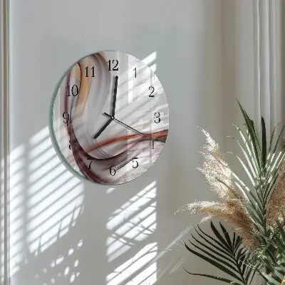 Nástěnné hodiny skleněné kulaté Abstrakce