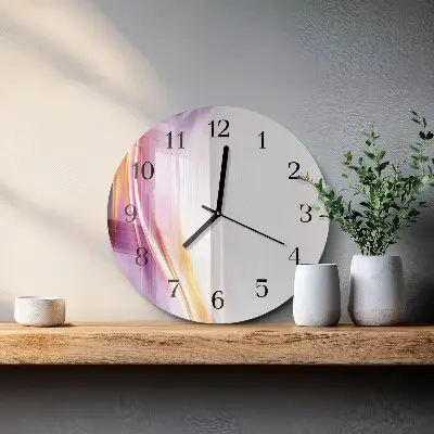 Hodiny na skle kulaté Abstrakce