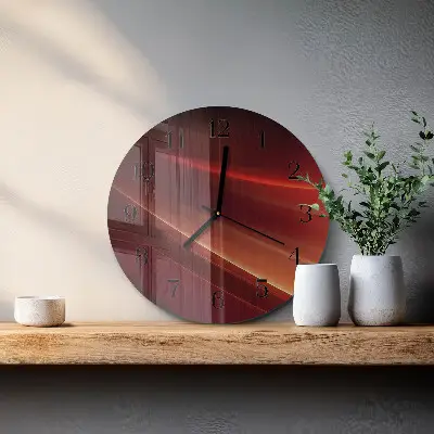 Kulaté skleněné hodiny na stěnu Abstrakce