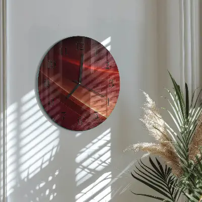 Kulaté skleněné hodiny na stěnu Abstrakce