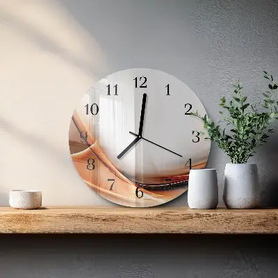 Kulaté skleněné hodiny na zeď Abstrakce