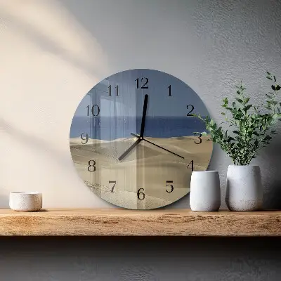 Kulaté skleněné hodiny na zeď Pobřežní duny