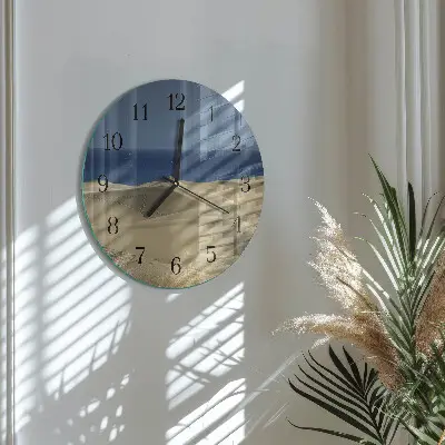 Kulaté skleněné hodiny na zeď Pobřežní duny