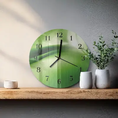 Kulaté skleněné hodiny na zeď Abstrakce