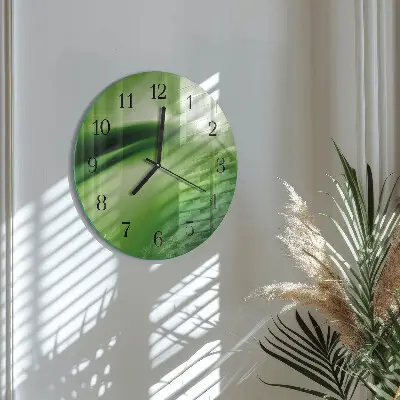 Kulaté skleněné hodiny na zeď Abstrakce