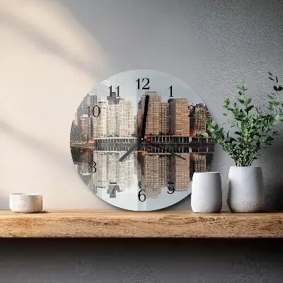 Kulaté skleněné hodiny na zeď Horizont