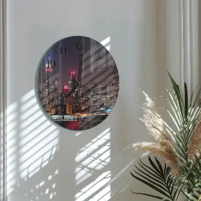 Hodiny s fotkou skleněné kulaté Horizont