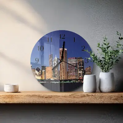 Kulaté skleněné hodiny na zeď Horizont