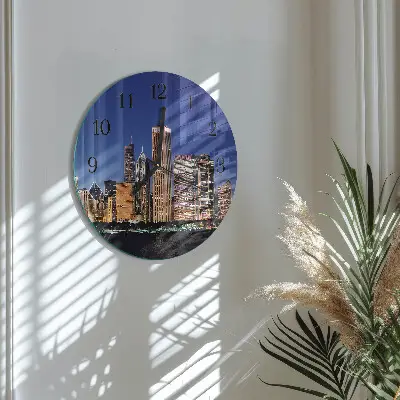 Kulaté skleněné hodiny na zeď Horizont