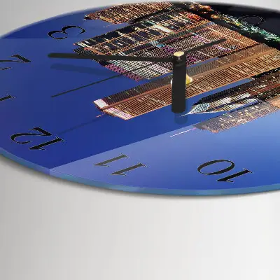 Kulaté skleněné hodiny na zeď Horizont