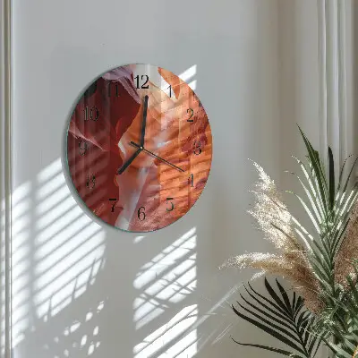 Nástěnné hodiny skleněné kulaté Jeskyně