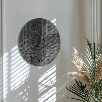Hodiny na skle kulaté Kapky vody