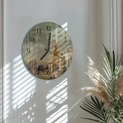 Kulaté skleněné hodiny na stěnu Varšava
