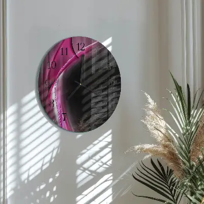 Kulaté skleněné hodiny na stěnu Abstraktní linie
