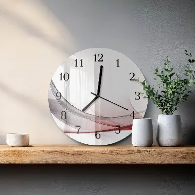 Nástěnné hodiny skleněné kulaté Abstrakce