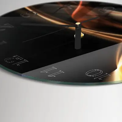 Kulaté skleněné hodiny na zeď Abstraktní linie