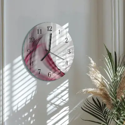 Hodiny na skle kulaté Abstraktní linie