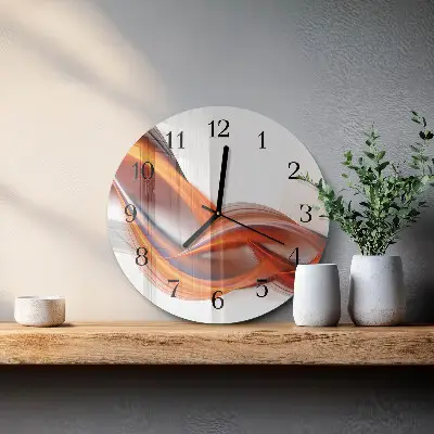 Hodiny na skle kulaté Abstraktní kouř