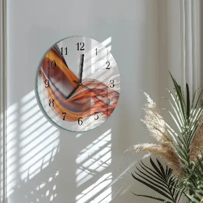 Hodiny na skle kulaté Abstraktní kouř