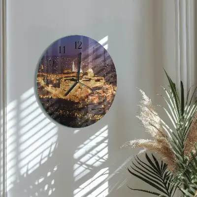 Nástěnné hodiny skleněné kulaté Budapešť