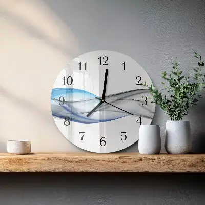 Nástěnné hodiny skleněné kulaté Abstraktní kouř