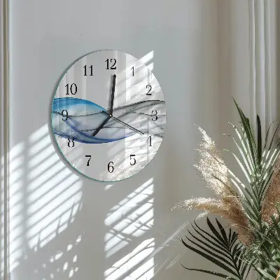Nástěnné hodiny skleněné kulaté Abstraktní kouř