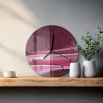 Kulaté skleněné hodiny na stěnu Abstraktní linie