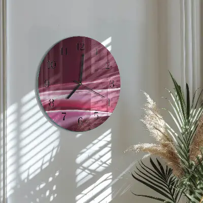 Kulaté skleněné hodiny na stěnu Abstraktní linie