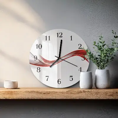 Nástěnné hodiny skleněné kulaté Abstraktní linie