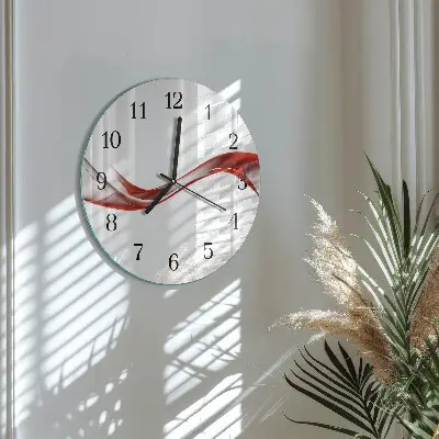 Nástěnné hodiny skleněné kulaté Abstraktní linie
