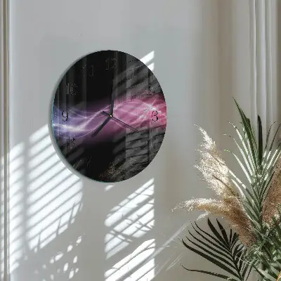 Kulaté skleněné hodiny na zeď Abstraktní linie