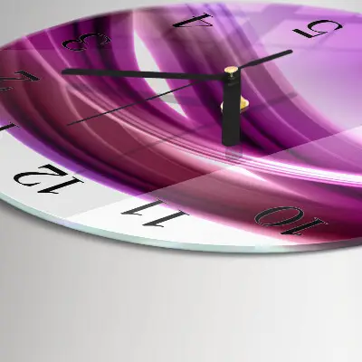 Kulaté skleněné hodiny na zeď Abstraktní linie