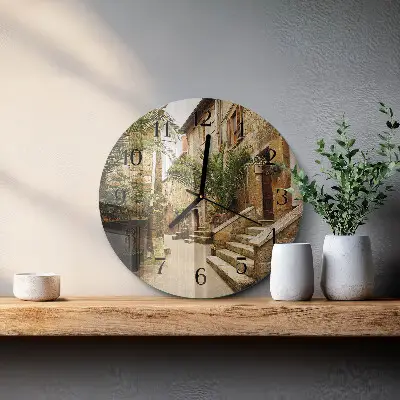 Kulaté skleněné hodiny na zeď Palmová třída