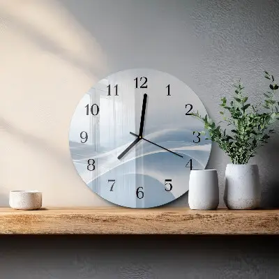 Nástěnné hodiny skleněné kulaté Abstraktní linie