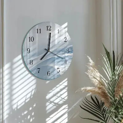 Nástěnné hodiny skleněné kulaté Abstraktní linie