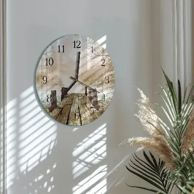 Kulaté skleněné hodiny na stěnu Síť