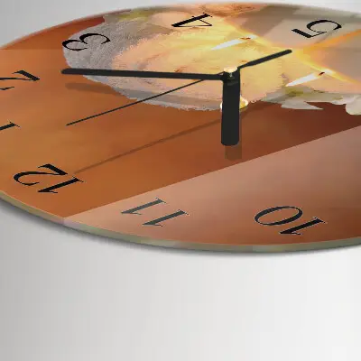 Nástěnné hodiny skleněné kulaté Lázeňské svíčky