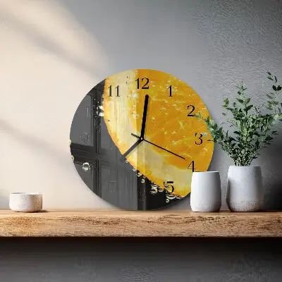 Kulaté skleněné hodiny na zeď Citrus