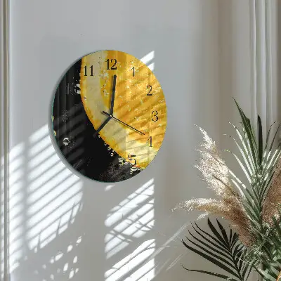 Kulaté skleněné hodiny na zeď Citrus